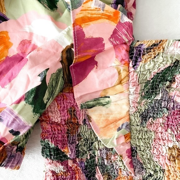 ZARA Paint Swatch One Shoulder Puff Blouse - Picture 5 of 7